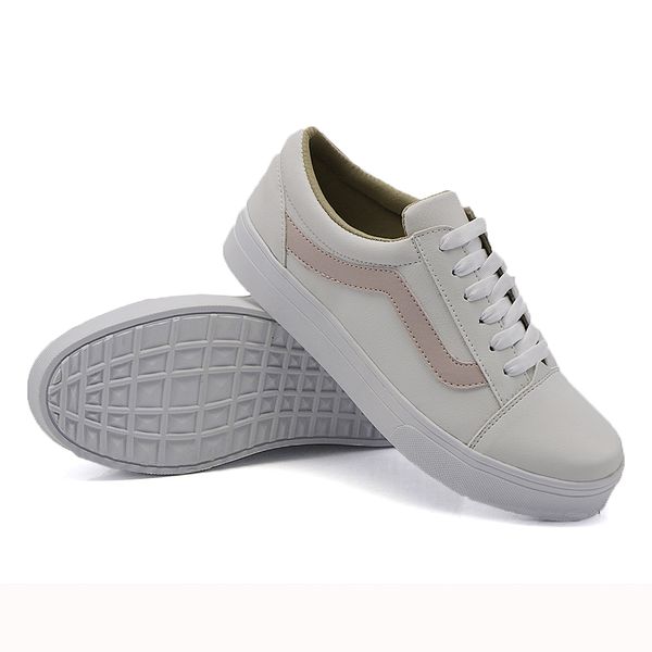 Tênis Casual Listra Branco com Rosê DKShoes