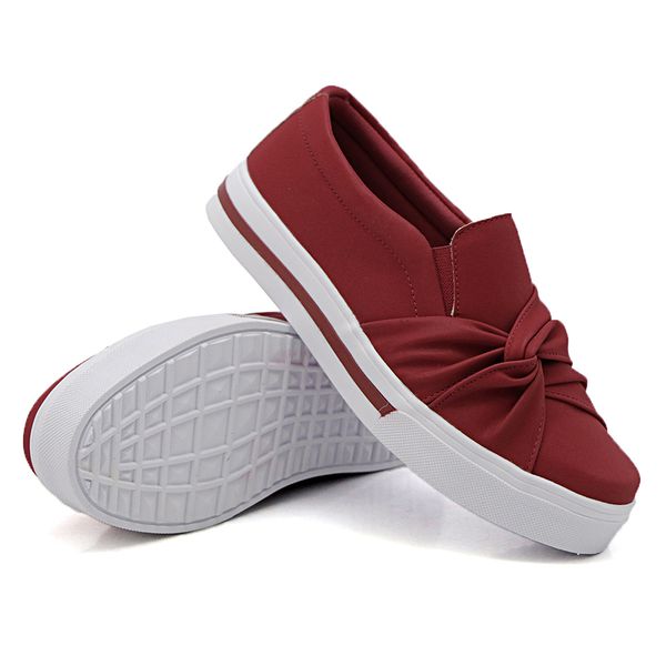 Slip On Nó Lateral Listra Vermelho DKShoes