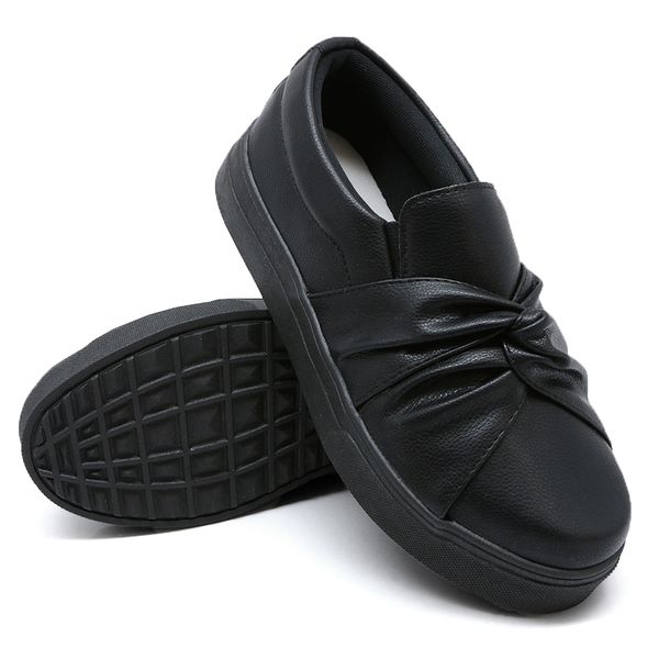 Slip On Nó Preto Sola Preta DKShoes