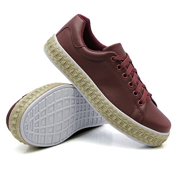 Tênis Casual Pietra Corda Marsala DKShoes