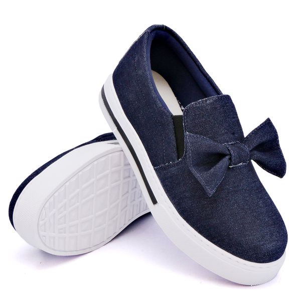 Slip On Siena Laço Deitado Jeans DKShoes