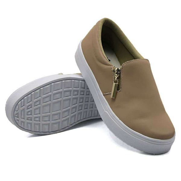 Slip On Calce Fácil Zíper Rosê DKShoes