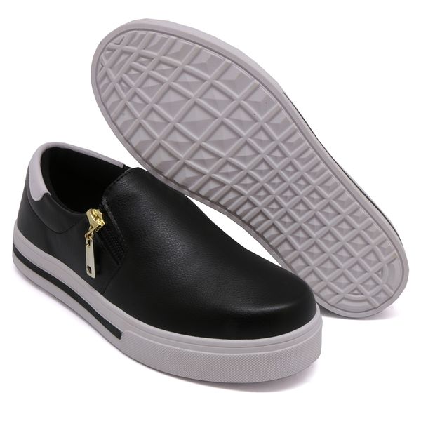 Slip on sales preto verniz