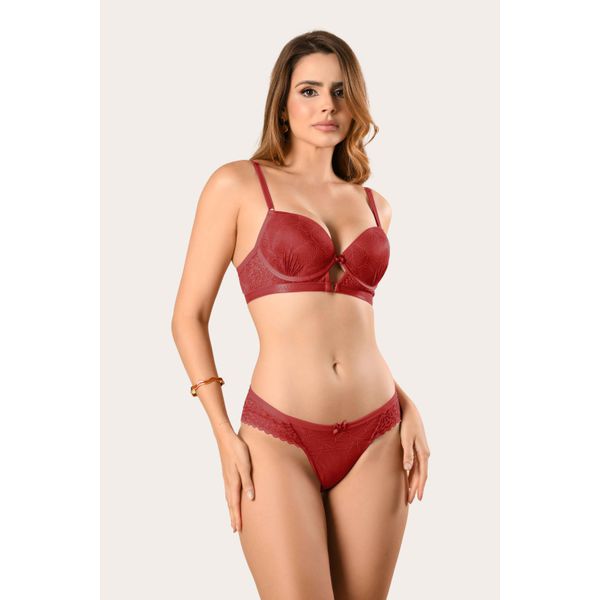 Conjunto Em Tule Texturado e Renda Divino