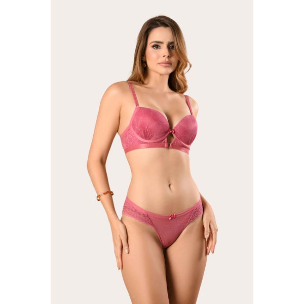 Conjunto Em Tule Texturado e Renda Lires