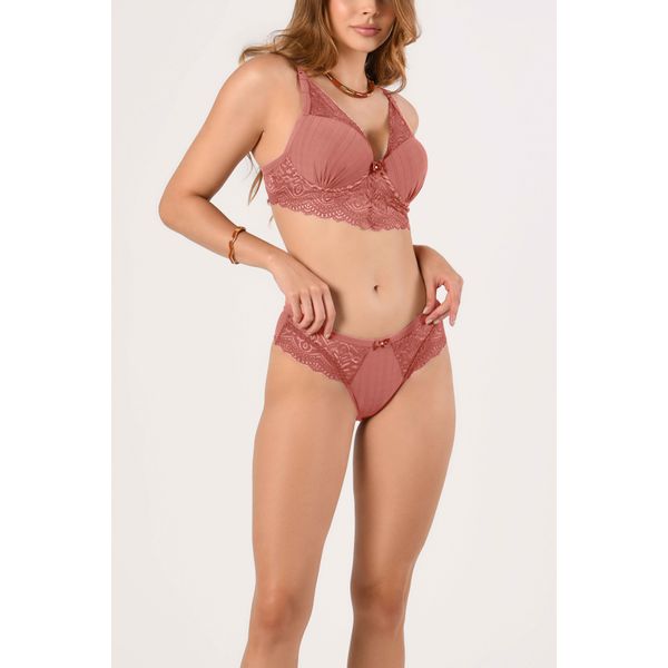 Conjunto Ritati em Microfibra Texturada e Renda