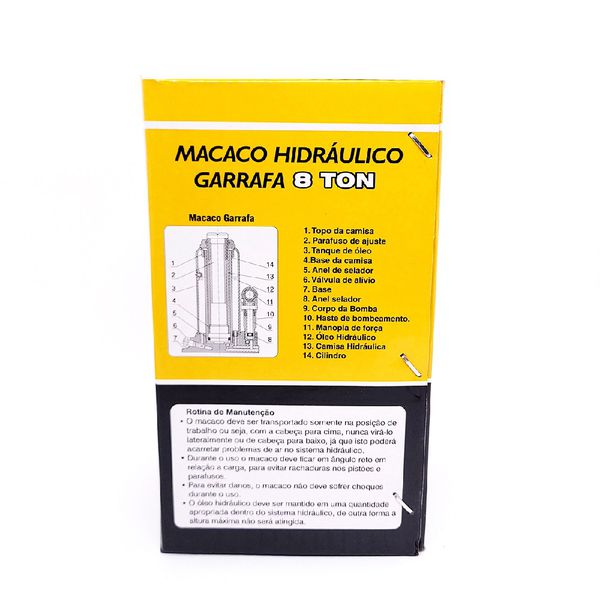 Macaco Hidraulico Garrafa (8t) 8 Toneladas 565,0004 - Graff