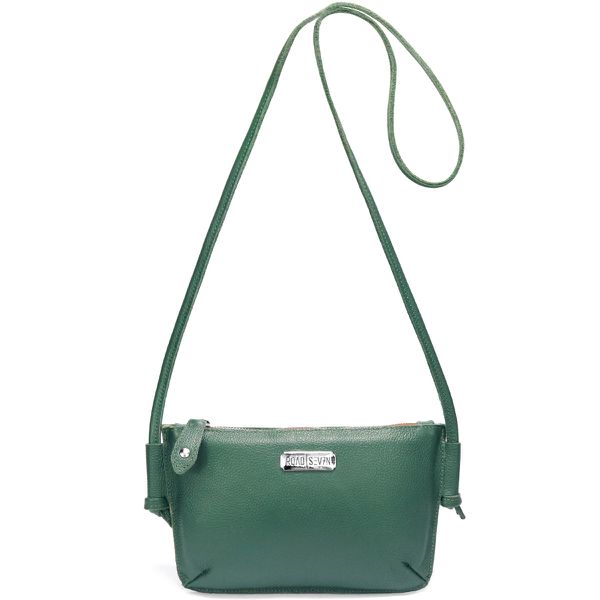 Bolsa Feminina Transversal Pequena Couro Legitimo Verde Militar