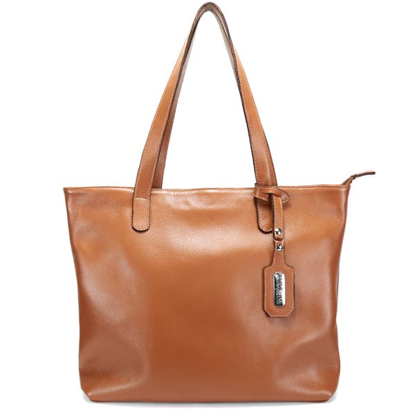 Bolsa Feminina Couro Legitimo Sacola Grande Caramelo