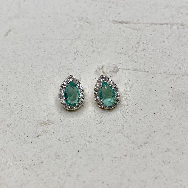 Brinco Gota Verde Turmalina Prata 925