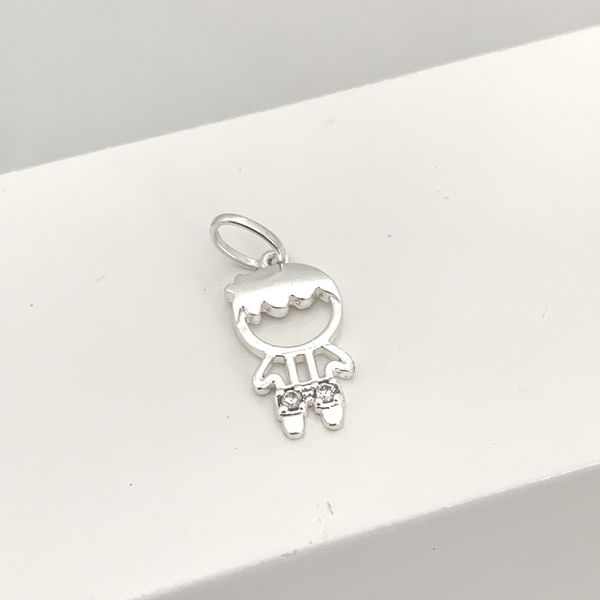 Pingente Menino Zirconia Prata 925