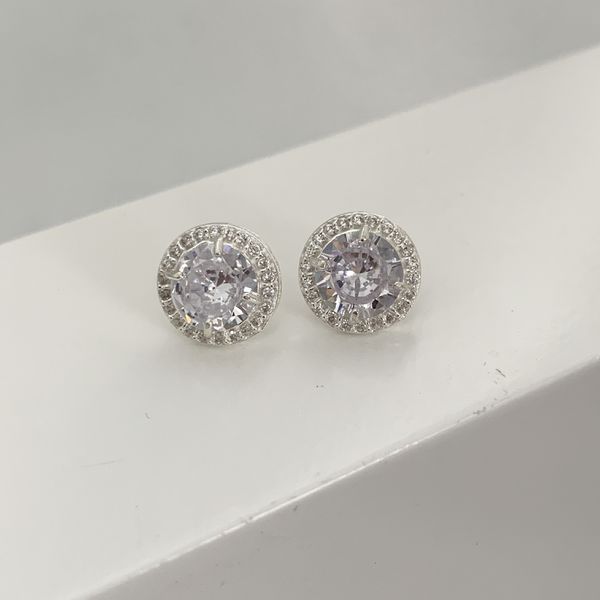 Brinco Redondo com Zirconia Cristal Prata 925