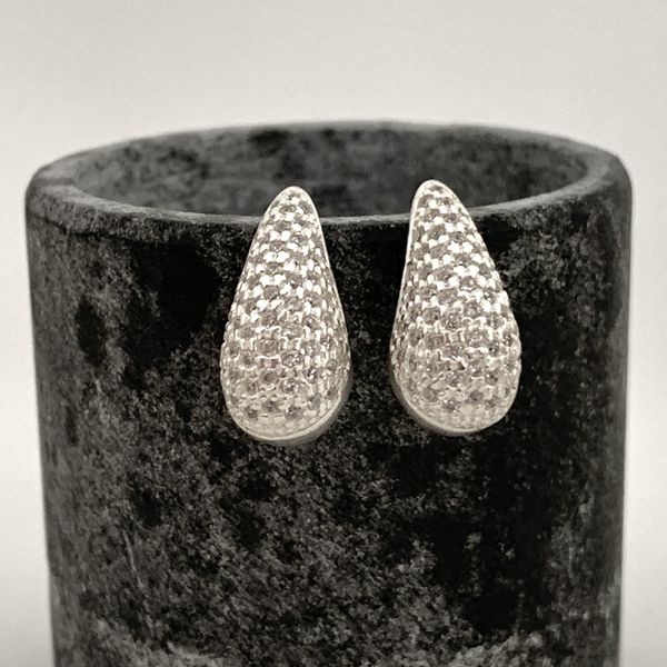 Brinco Gota Grande com Zirconia Prata 925