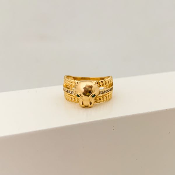 Anel Tigre com Zircornia banhado a Ouro 18k