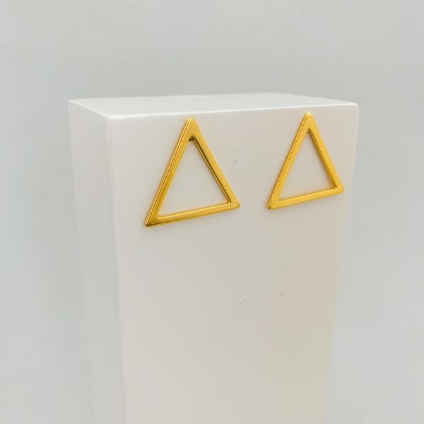 Brinco Triangulo Banhado a Ouro 18k