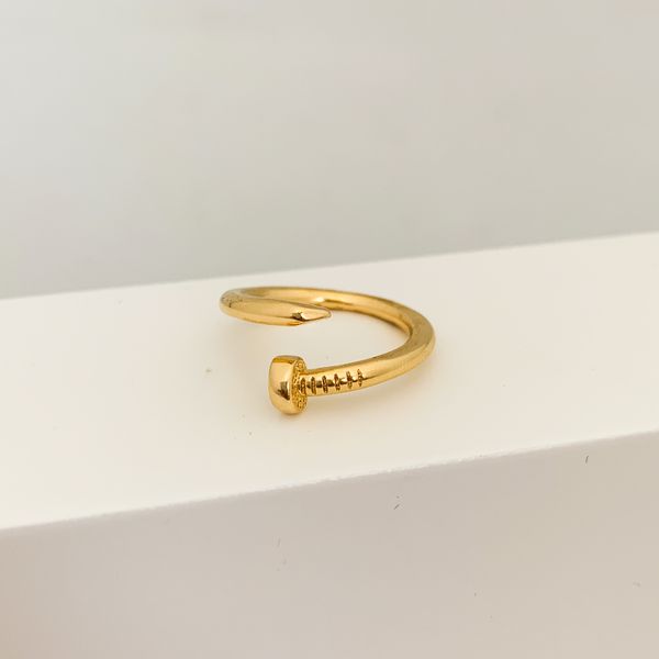Anel Prego Liso Banhado a Ouro 18k