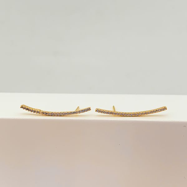 Brinco Earcuff Zirconia Banhado a Ouro 18k