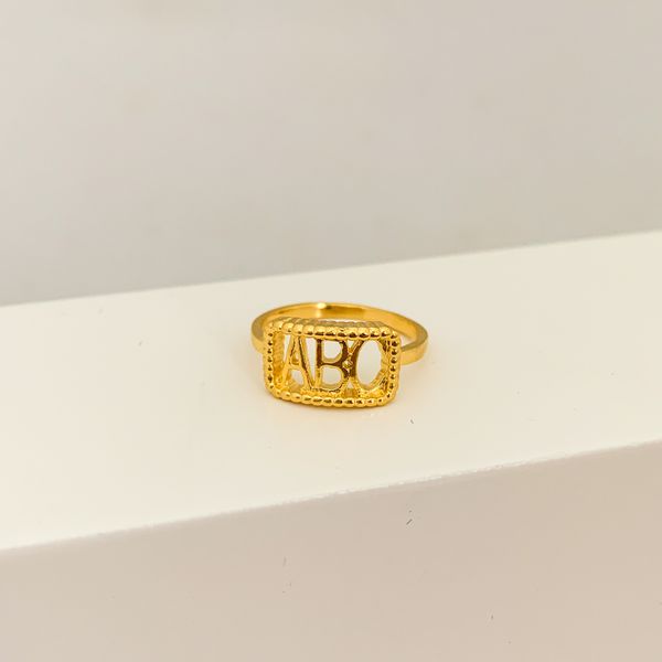 Anel Infantil ABC Banhado a Ouro 18k