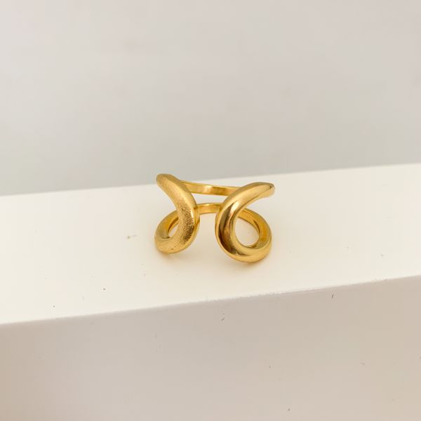 Anel Vazado Banhado a Ouro 18k