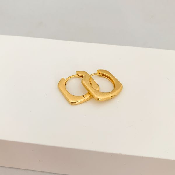 Argola Click Acetinada Banhada a Ouro 18k