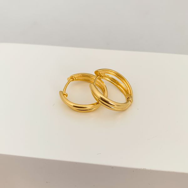 Argola Click Acetinada Banhada a Ouro 18k