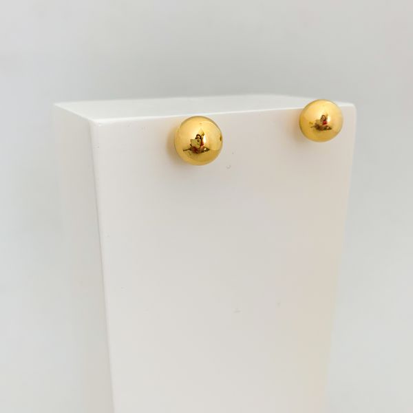 Brinco Bola 10mm Banhado a Ouro 18k