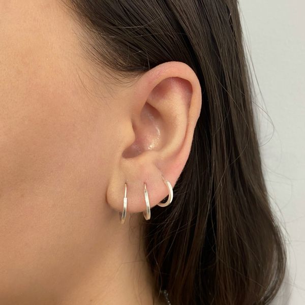 Kit Argola Redonda Prata Legitima 925 Fio Quadrado