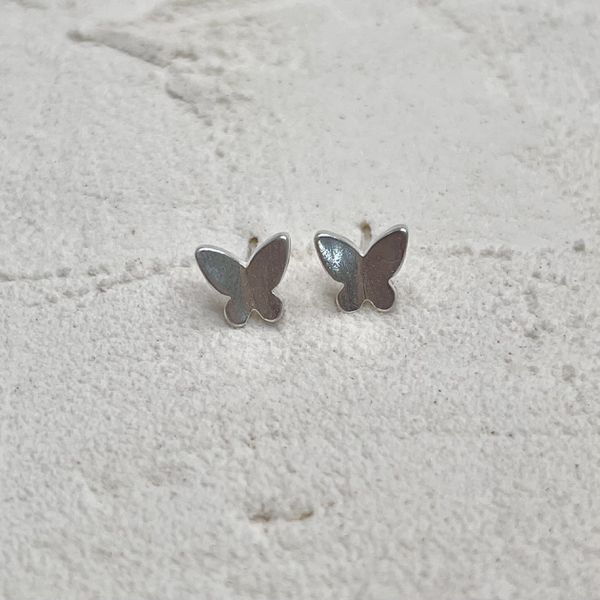 Brinco Origami Borboleta Lisa Prata 925