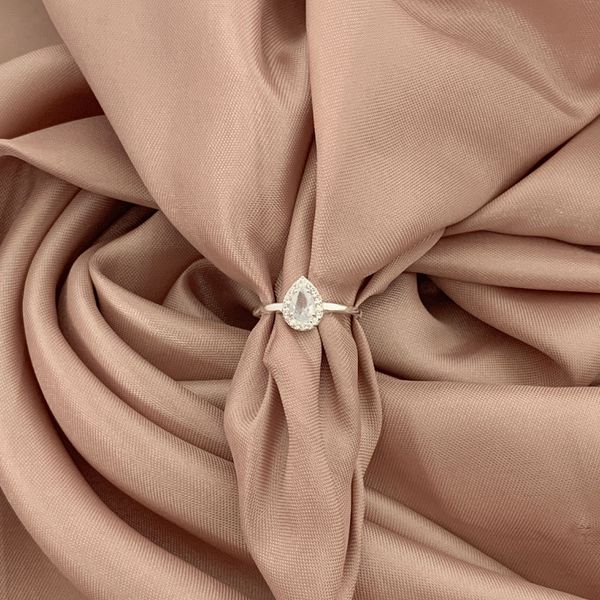 Anel Gota Com Zirconia Prata 925