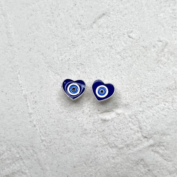 Brinco Olho Grego Azul Prata 925