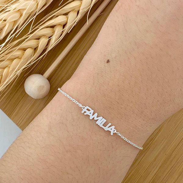 Pulseira com Pingente Família Prata 925 
