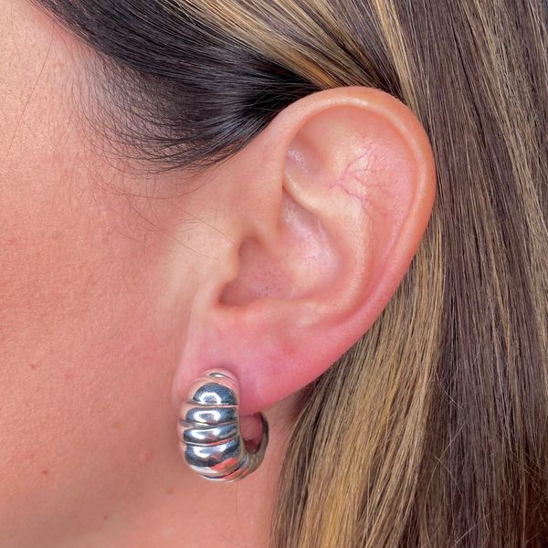 Argola Prata Legitima 925 Trabalhada Eletroformação 