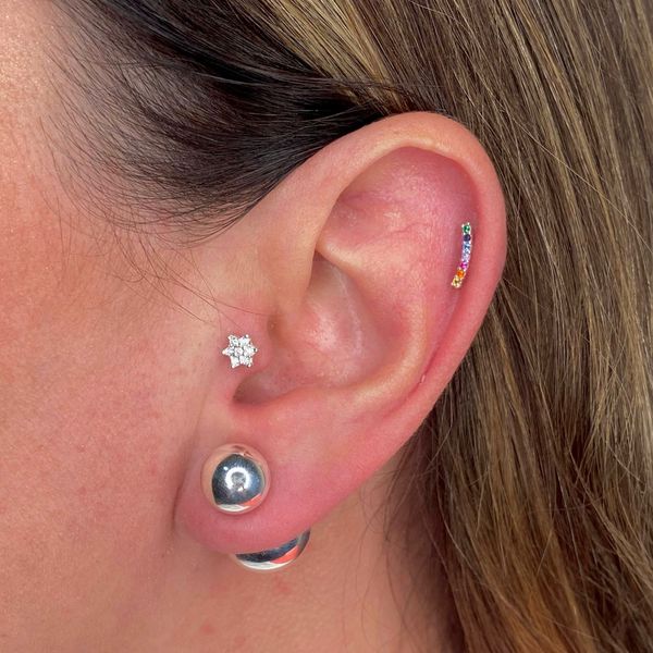 Brinco Prata Legitima Bola Lisa 14mm e 10mm