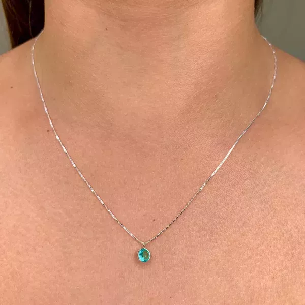 Corrente Prata Legitima 925 Com Pingente Ponto De Luz 