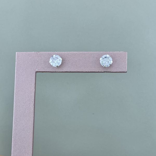 Brinco Solitario Zirconia 7mm Prata 925