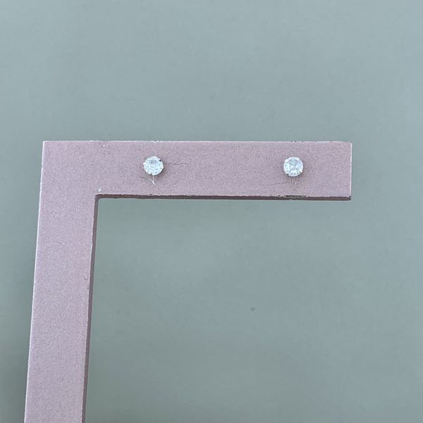 Brinco Solitario Zirconia 4mm Prata 925