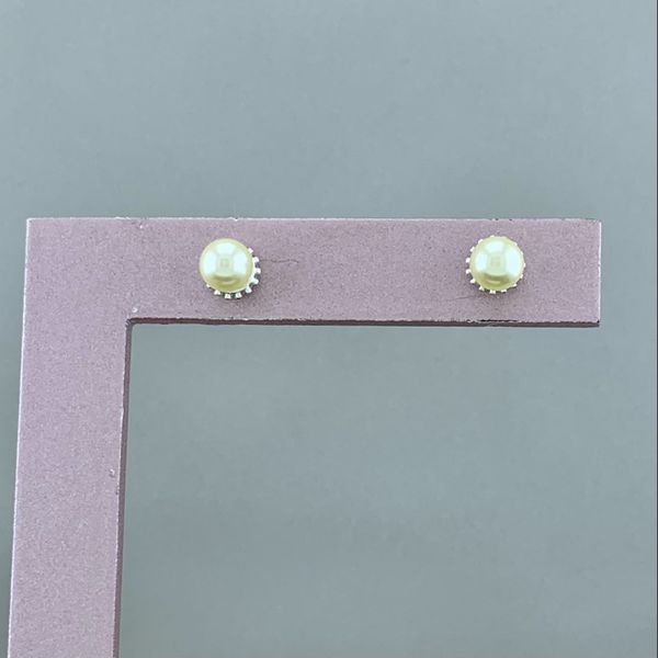 Brinco Prata Legítima 925 Perola 6mm com Zirconia 