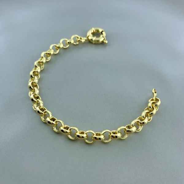 Pulseira Elo Portugues com Fecho Boia Semijoia Banho a Ouro 18k