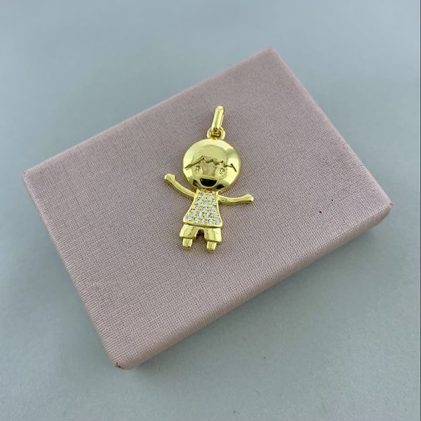 Pingente Menino Banho Ouro 18k