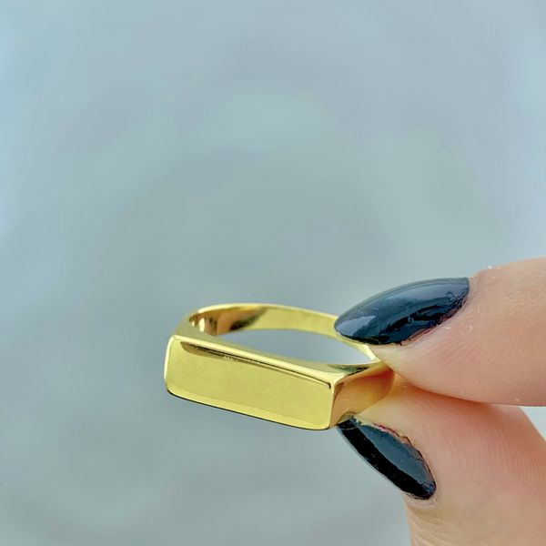 Anel Liso Banhado Ouro 18k 