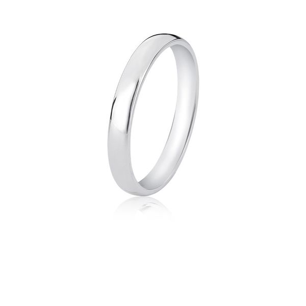 Aliança Prata Legitima 925 Abaulada Anatômica Polida 3 milímetros Lisa 