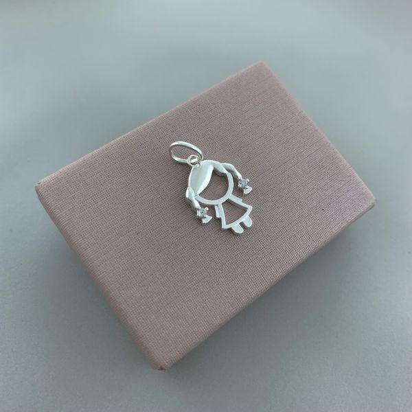 Pingente Menina com Zirconia Prata 925