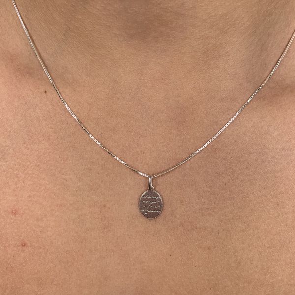 Corrente com Pingente Entrego,Confio,Aceito,Agradeço Prata 925