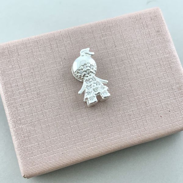 Pingente Menina com Zirconia Prata 925