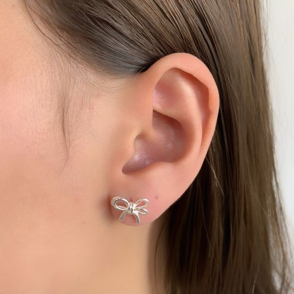 Brinco Prata Legitima 925 Laço Liso 