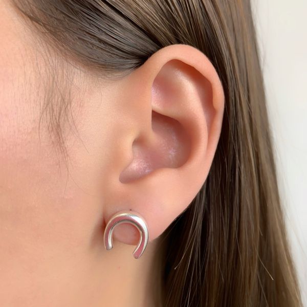 Brinco Prata Legitima 925 Ferradura Lisa