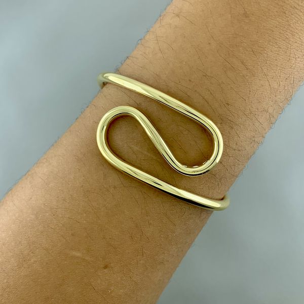 Bracelete Tubo Ondulado Semijoia
