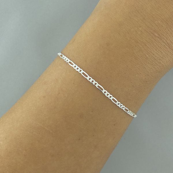 Pulseira 3x1 Fina 18,5cm 1,3gr Prata 925