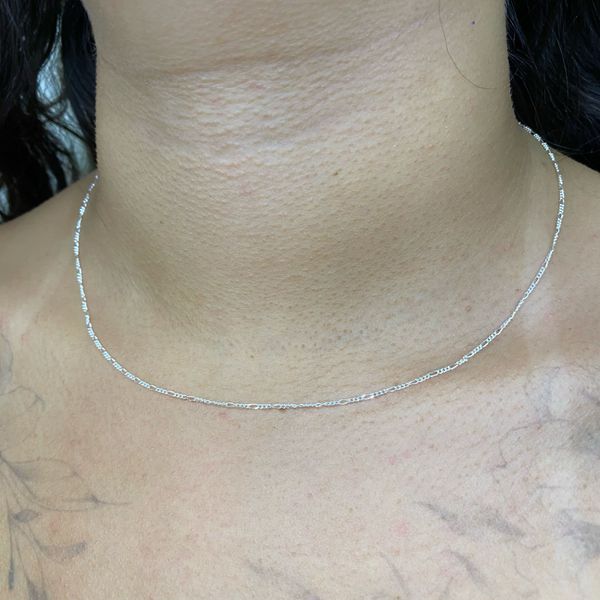 Corrente 3x1 Fina 45cm 1,5gr Prata 925