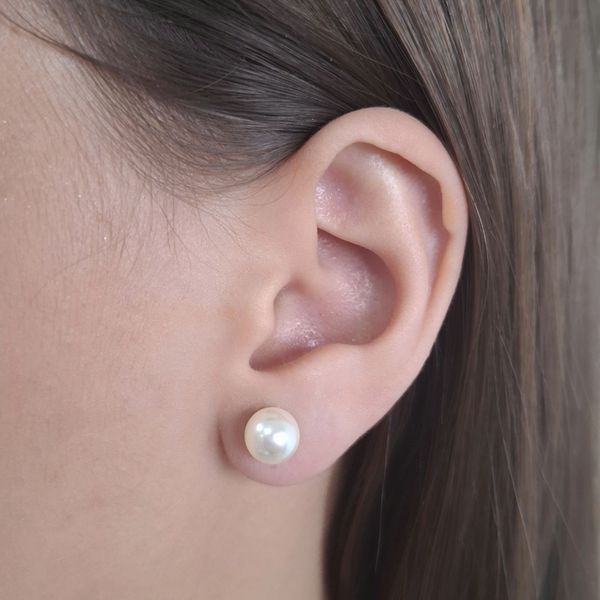 Brinco Prata Legítima 925 Perola 8mm 